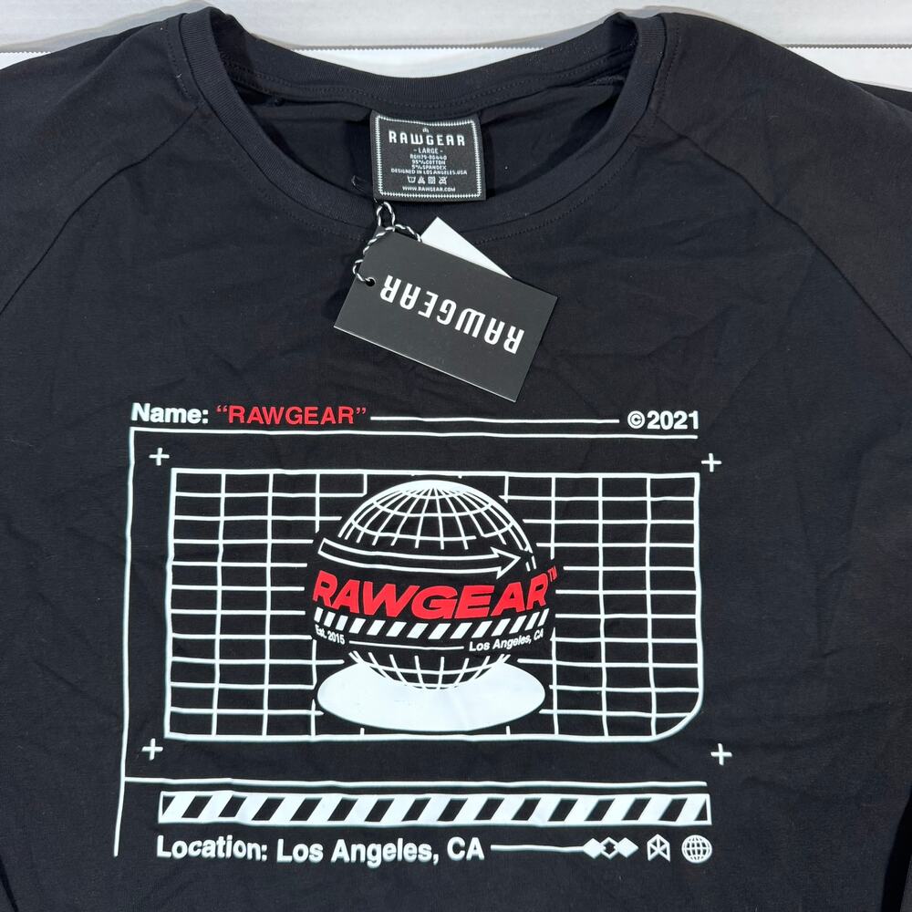 Rawgear Black Long Sleeve Graphic T-Shirt Model# RG440 Size Large NWT